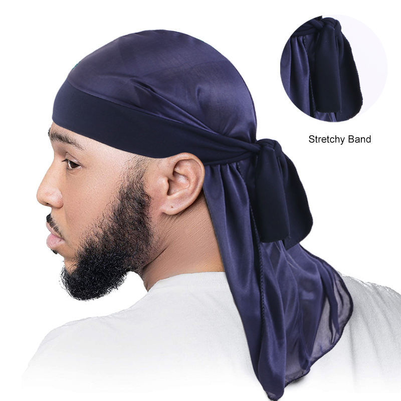 Men'S Fashion With Hat - Męskie jedwabiste bandany Durags Turban Hat