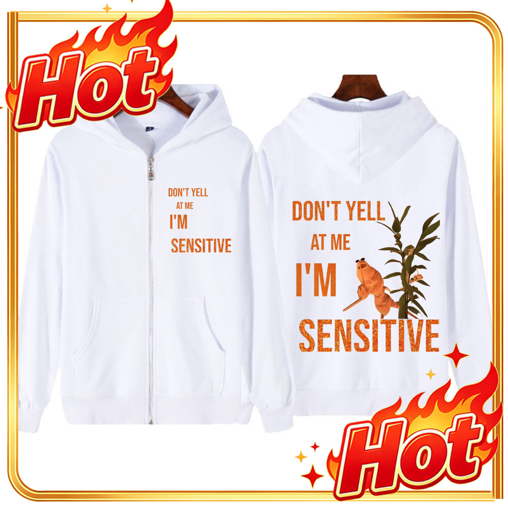 Mens Fashion Zip Up Hoodies - Marcus The Worm Nie krzycz na
