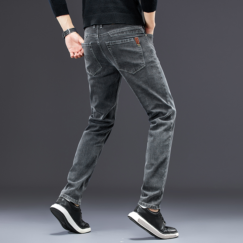 Męskie dopasowane dżinsy 2024  – Men'S Fashion Grey Jeans recenzja i cena